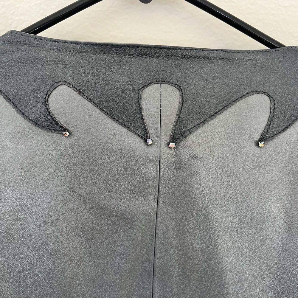 Maxene Couture New York Women’s Genuine Leather Silver Grey Jacket Size 20 NWT - Picture 11 of 12